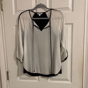 Charming Charlie Black and White Sheer Blouse